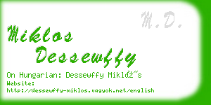 miklos dessewffy business card